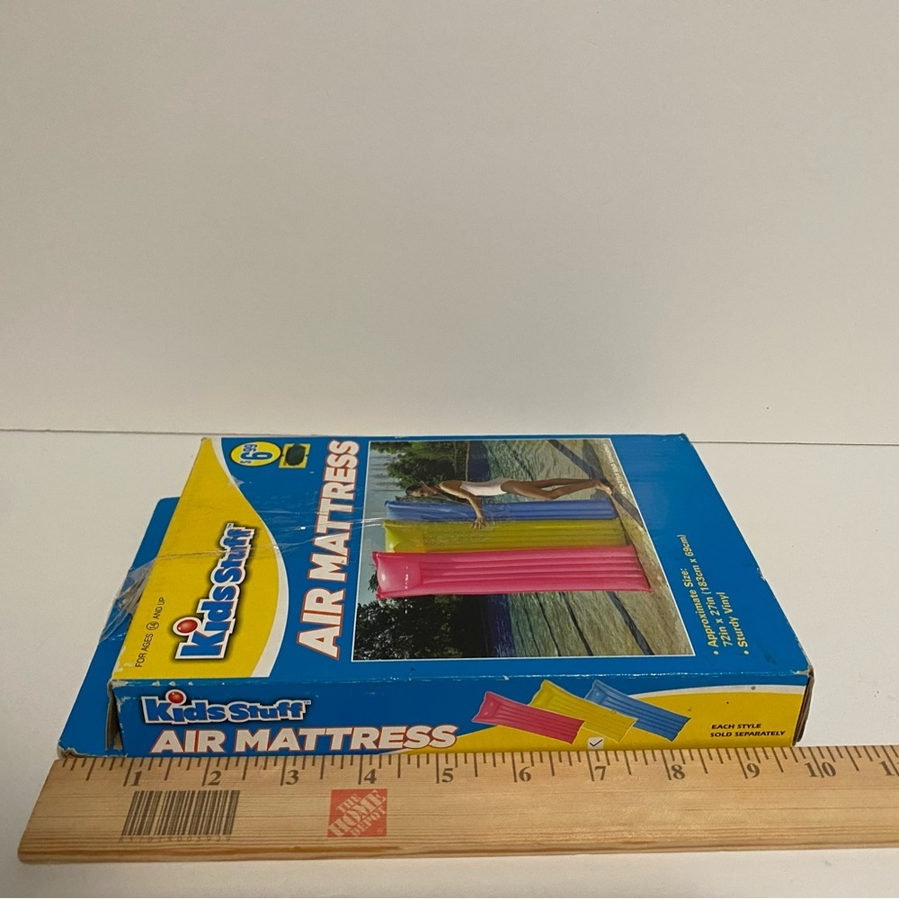 Kids Stuff  Vintage Pool Air Mattress Blue 72X27” STURDY VINYL NEW Old Stock - Picture 6 of 7